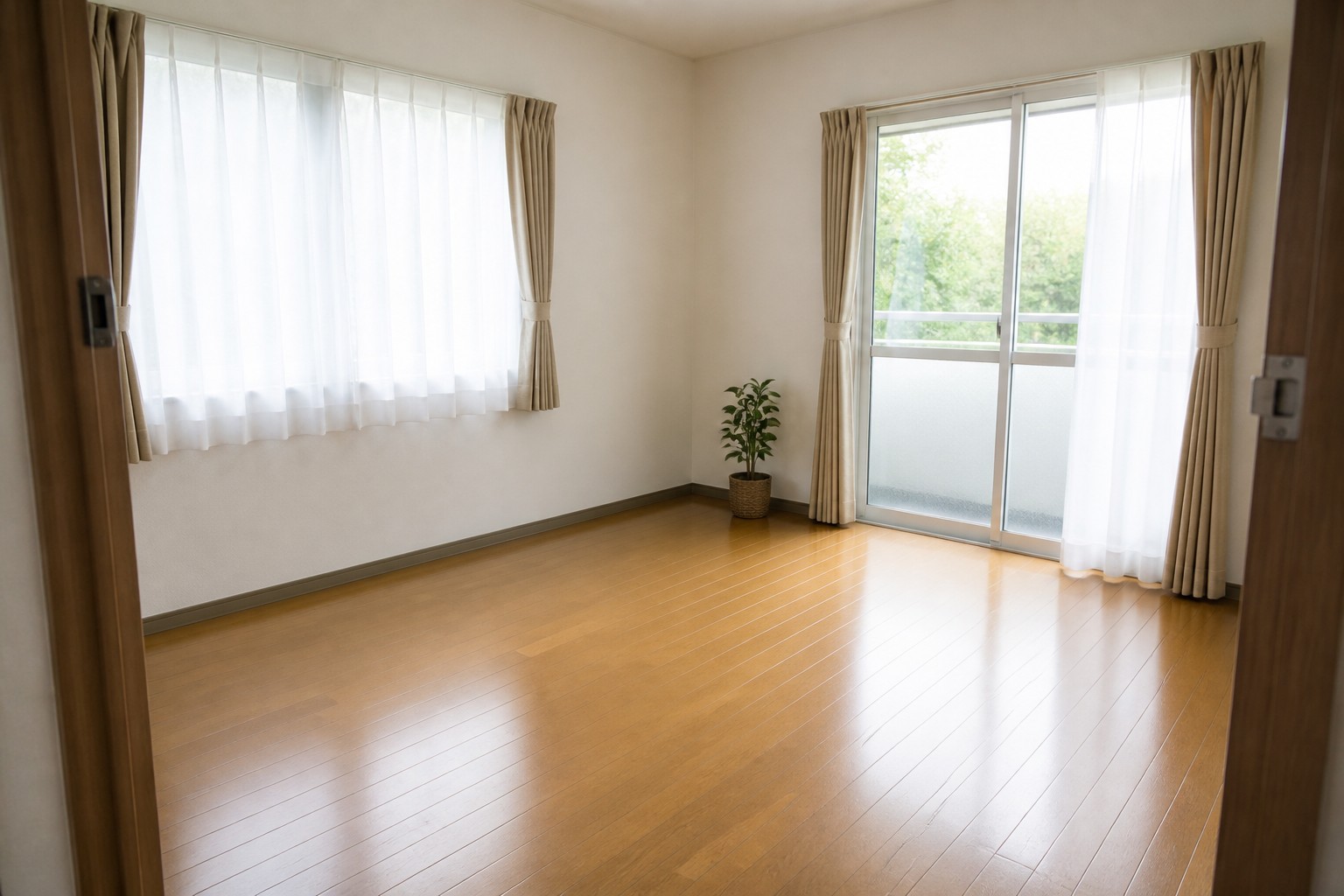 遺品整理後にご家族が室内を確認しやすい整った明るい部屋