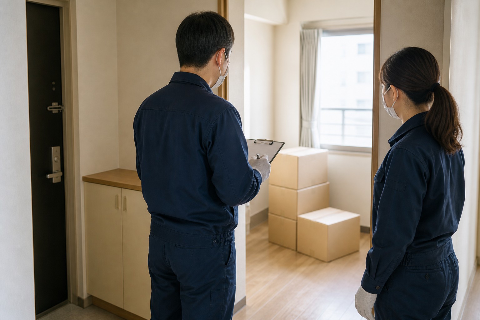 名古屋市昭和区の住まいで、作業前に安全な進め方を落ち着いて確認する様子のイメージ